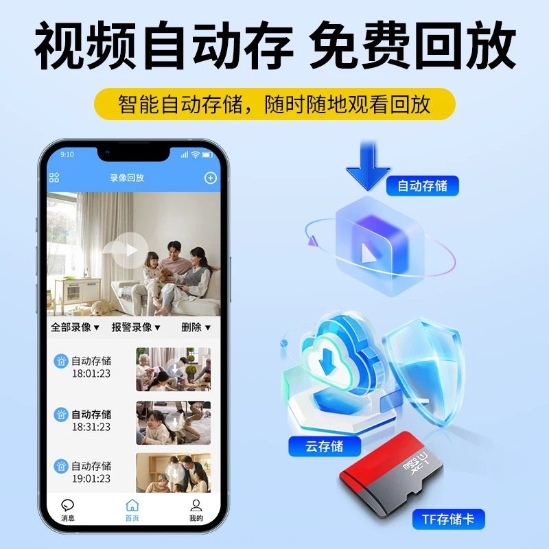 Camera Does Not Require Power, Can Be Used Remotely from a Mobile Phone, No Wifi Needed, Indoor High-Definition Night Vision, Smart Cat-Eye Wireless Monitoring