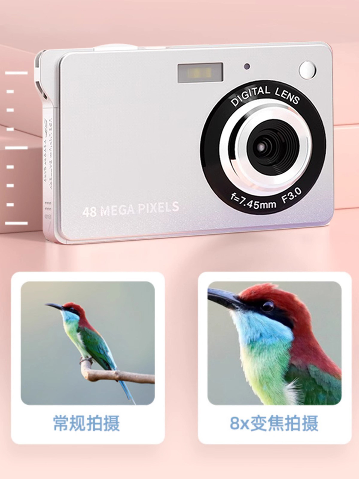 Student Digital Ccd Camera, Retro Entry-Level Campus High-Definition Portable Travel Small Vlog Dedicated Compact Camera