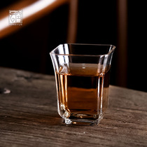  Empty cloud Japanese square glass tea cup High temperature resistant household small Kung Fu tea cup Tea set Office set