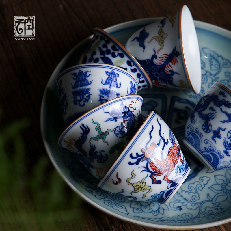 Air Yun Jingde Town Hand Painting Color Master Cup Daming Handick Handmade Handick Long Lifefemale High-end