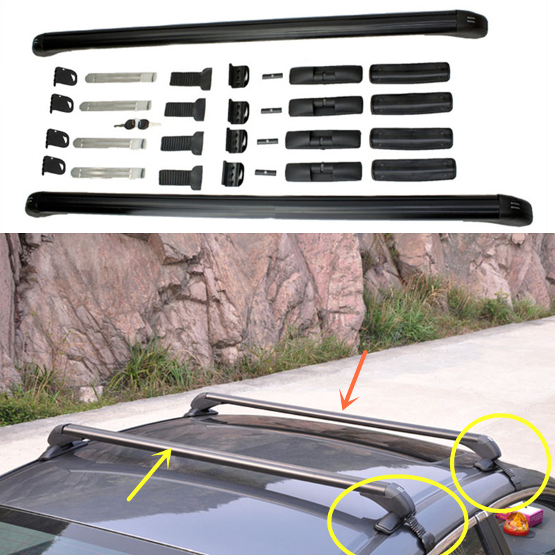 Black Alloy Top Roof Side Rails Rack Cargo Luggage For Tucson Sportage IX35