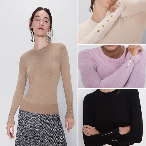 Zara, лонгслив с круглым воротником, трикотажный свитер, косплей, с рукавом