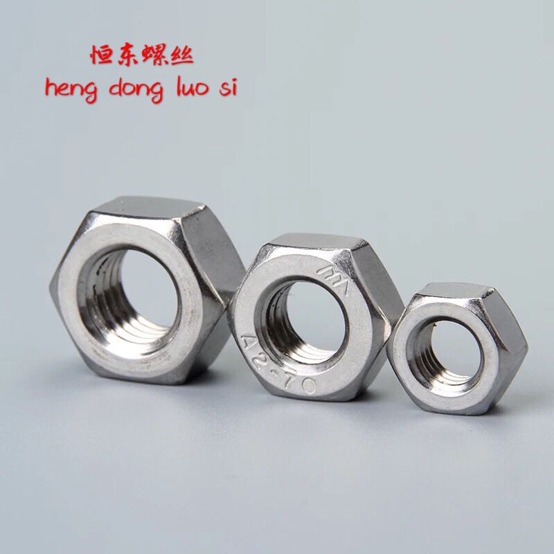 National standard 304 stainless steel hexagon fine tooth nut nut M10M12M14M16M18M20M24M27M30M42