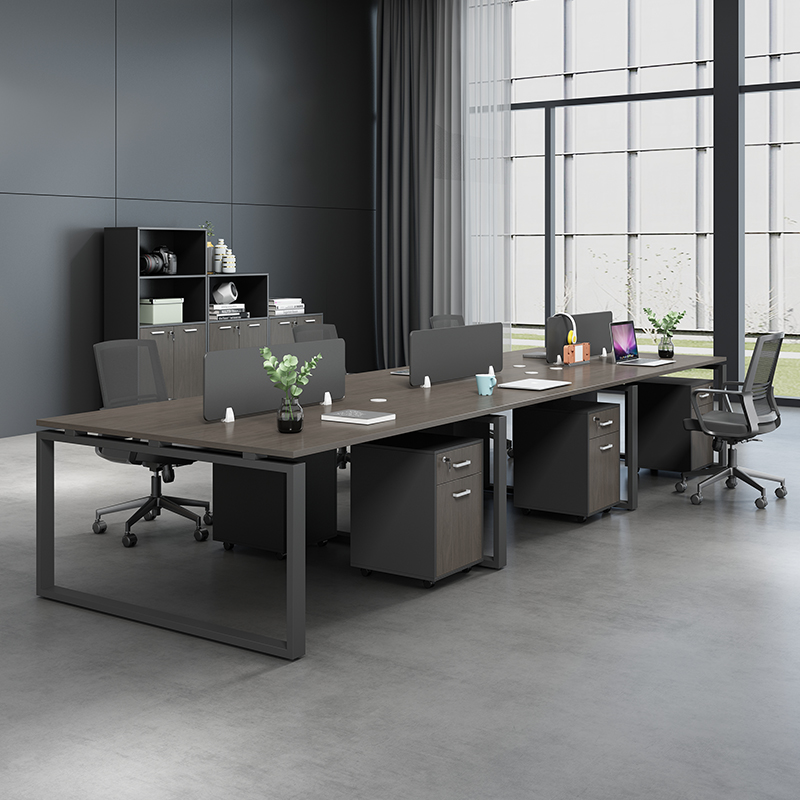 Staff Desk Brief Modern 4 6 People Station Table Screen Holder Office Chairs Combined Office Furniture