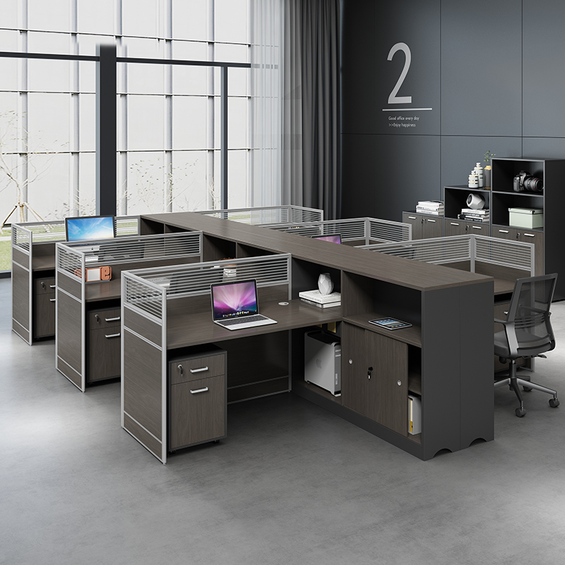 Office table and chair combination simple modern staff desk card seat partition screen desk high cabinet financial table
