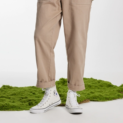 Converse, конверсы, тканевые высокие сапоги подходит для мужчин и женщин, белая обувь