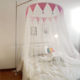 Princess mosquito net ເພດານສາມປະຕູ enlarged dome double baby girl's heart-shaped bed frame bracket style universal installation-free