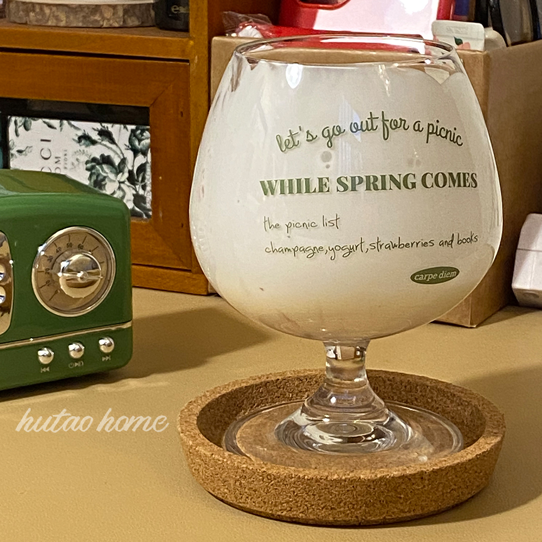 original homemade ins windy style retro high foot cup red wine cup crystal glass cup sweets cup fresh