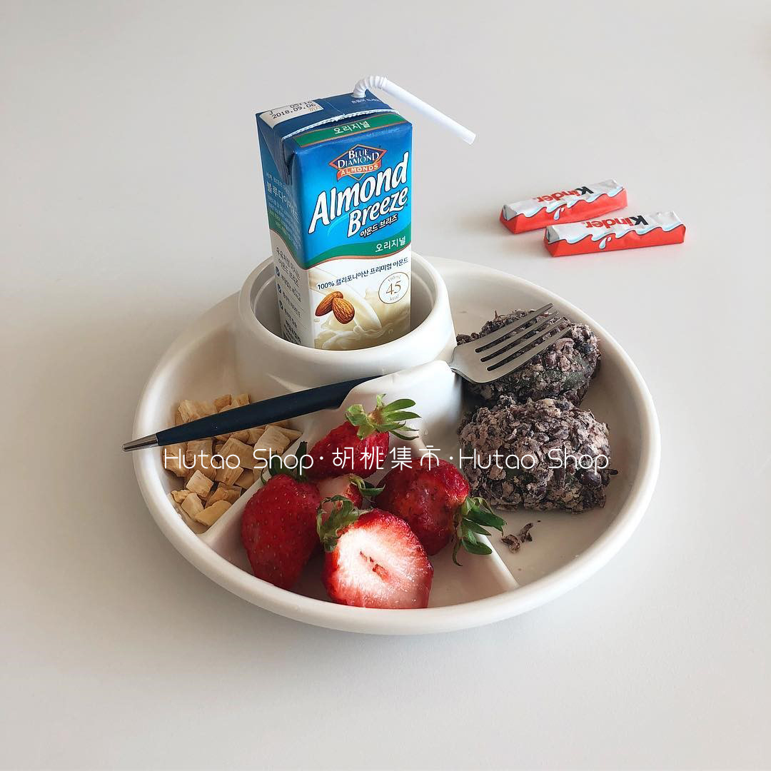 Walnuts Bazaar Japan Imported Mansion Happy BBQ Sub-Dinner Plate Plastic Refreshment Drink Home Weight Loss Plate