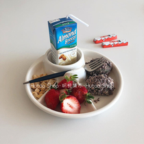 Walnut Bazaar Japan Imported Azhai Happy BBQ Divided Plate Plastic Small Food Beverage Household Weight Loss Plate