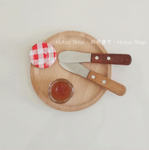 Walnut market Japanese vintage wooden handle stainless steel jam knife butter knife butter knife cheese baking gadget