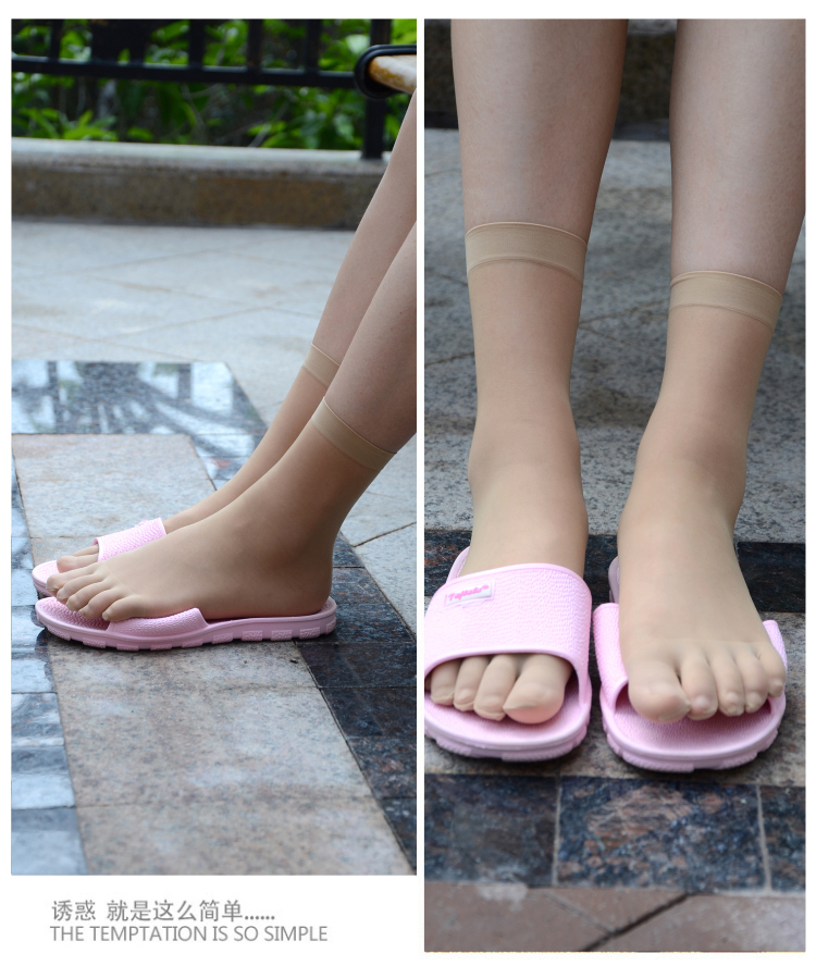 Mùa hè siêu mỏng năm ngón tay vớ lụa ngắn nữ năm ngón tay vớ ống ngắn năm ngón chân toe vớ lõi trong suốt dây chống móc