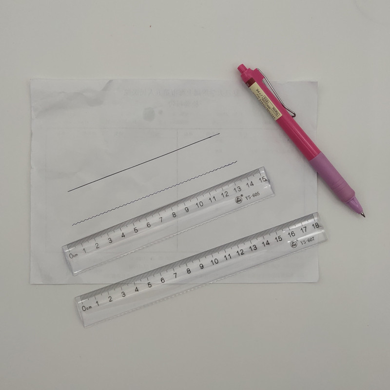 Yath acrylic transparent 15 cm wavy line ruler student 18CM ruler with wave striruler ruler