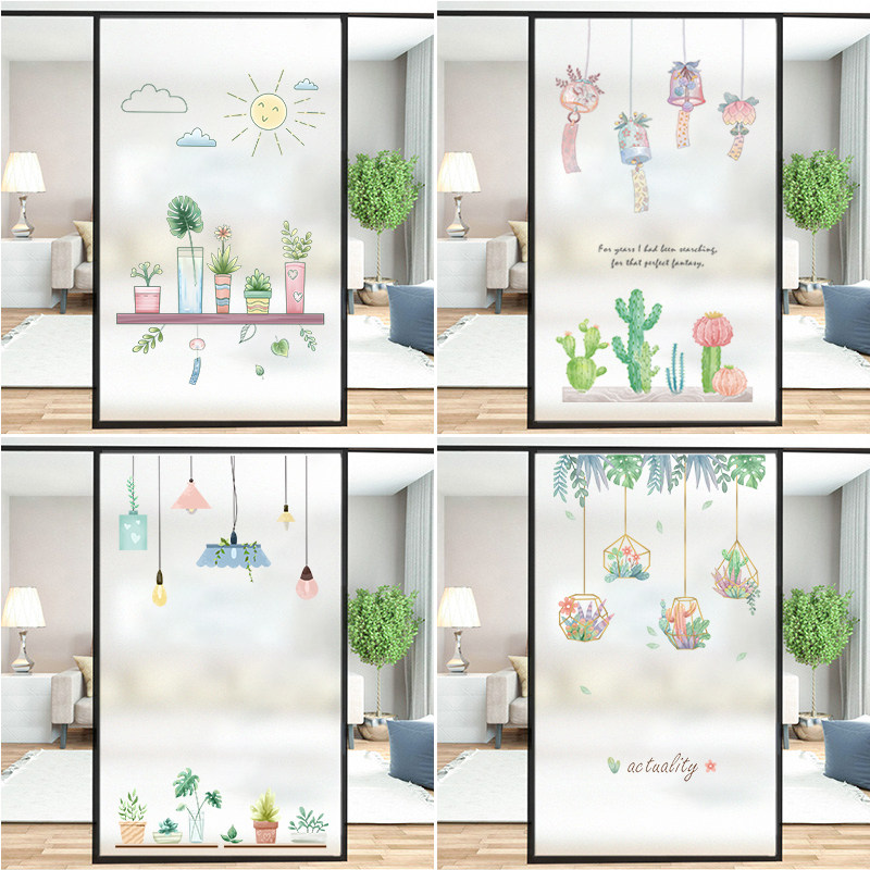 Balcony Bedroom Door Window Glass Stickers Frosted Dressing Room Light Tight Opaque Bathroom Anti Walk Light Cling Film