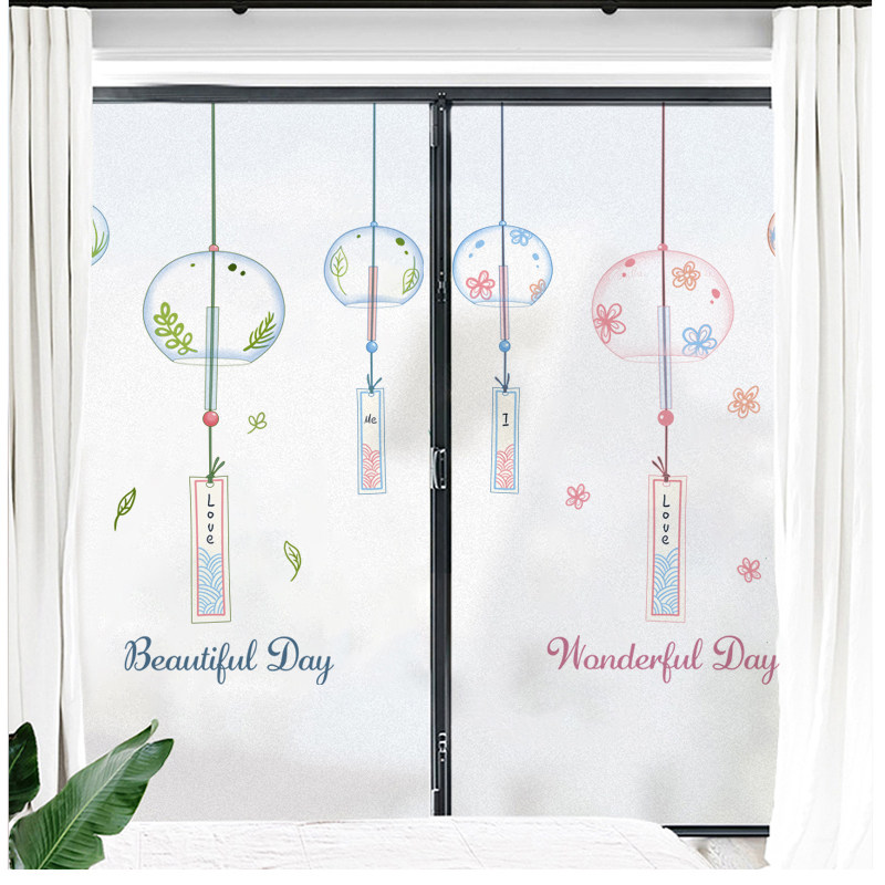 Glass Sticker Decoration Makeup Room Windows Personality Creative Insulation Frosted Adhesive Film Light Transmission Opaque Anti-Peep Window Flowers