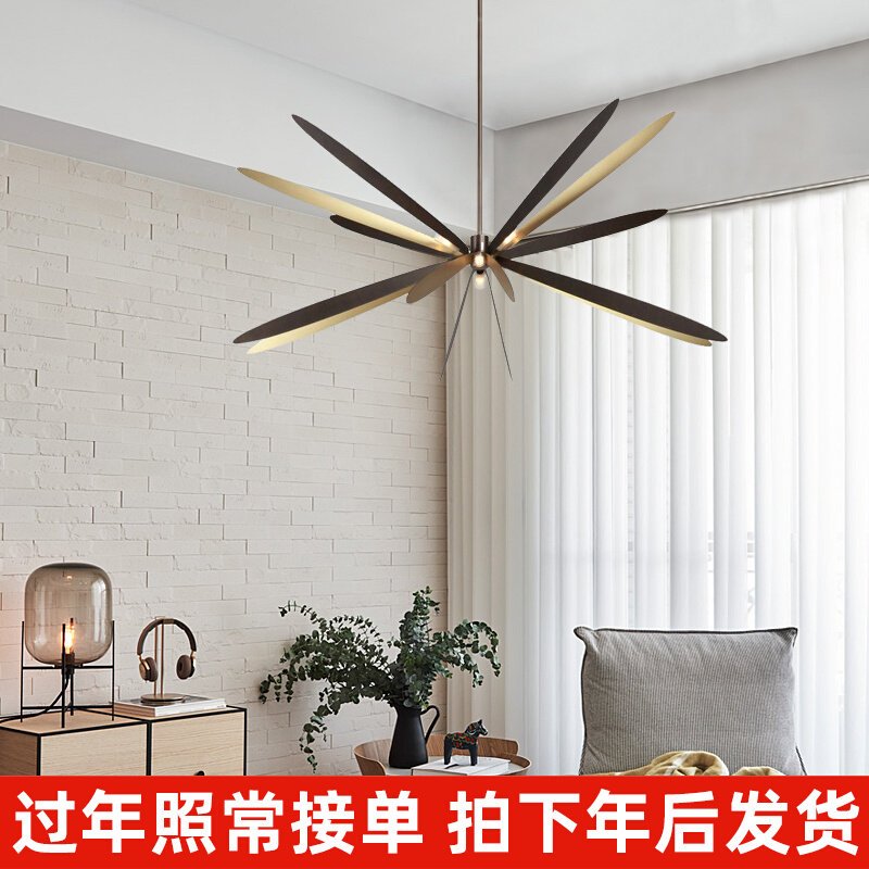 Modern minimalist chandelier villa club hotel bar sales department model room lobby living room bronze art lamp