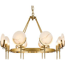 Postmodern minimalist designer pure bronze cloud stone chandelier living-room bedroom dining room Villa Like room Creative Chandelier