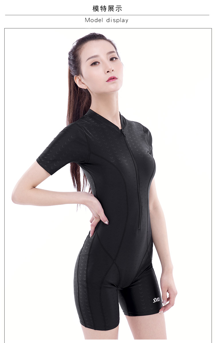 Da cá mập mới không thấm nước và khô nhanh võ sĩ Xiêm năm quần đào tạo thể thao chuyên nghiệp quần ngắn tay bơi nữ mẫu áo tắm liền thân đẹp