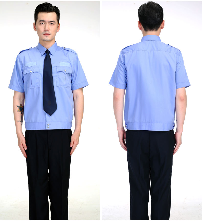 Chất lượng cao cotton an ninh quần áo ngắn tay mùa hè trang phục an ninh đồng phục áo sơ mi công sở quần áo phù hợp với áo mùa hè bộ thể thao nam đẹp