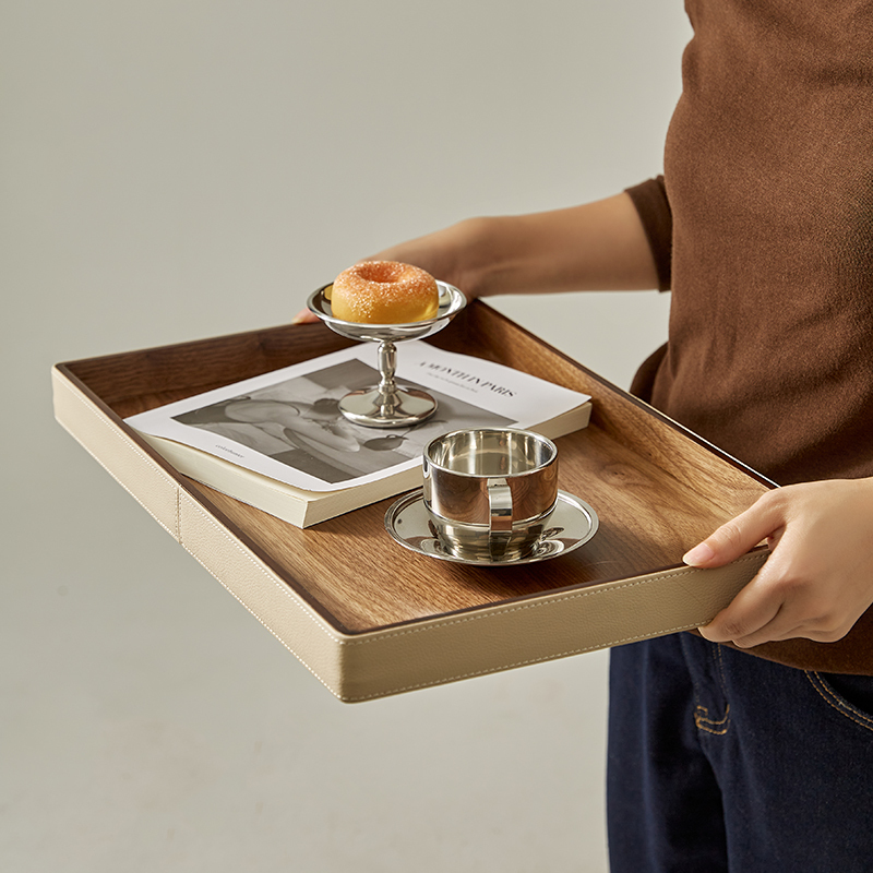 Desktop Storage Tray, Aromatherapy Storage, Chinese Walnut Tray, Solid Wood Living Room Snack Tray, Leather Storage Tray Desktop Storage Tray, Aromatherapy Storage, Chinese Walnut Tray, Solid Wood Living Room Snack Tray, Leather Storage Tray
