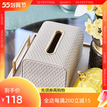 High-end Polished Hand Tissue Box Living Room Creative Light Lavish Leather Cramers Nordic Ins Wind Tea Table Tennis Red Containing Box