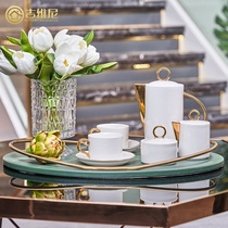 Nordic American Light Lavish Ceramic Ins Wind Nets Red Fine European Style Coffee Cup Suit Small Lavish Cup Sauces Afternoon Tea