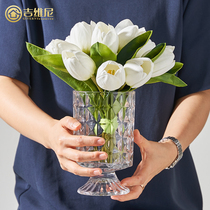 Givini American transparent light and luxurious glass vase pendulum pieces living-room floral home Ornaments Flowers Decorate Nordic Bottle