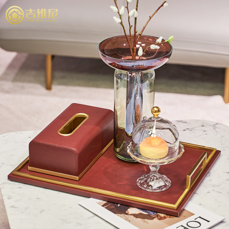 Light luxury package with tissue box tray package tea bedroom room floating window decoration for paper drawing parts