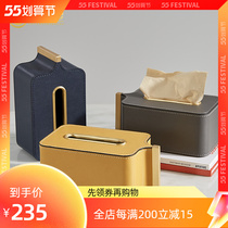 American paper draw case European-style grey tissue box surface cardboard box toilet living room light and luxurious car Home Custom logo