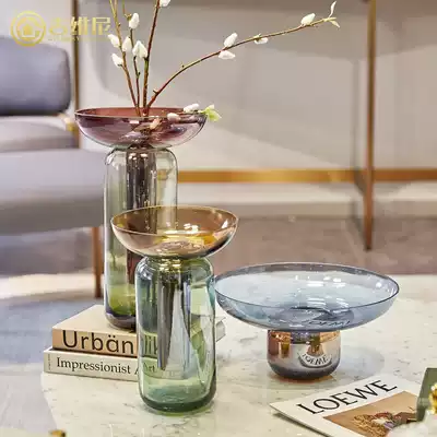 Simple modern creative colorful hydroponic glass vase home living room flower transplanter porch soft decorations ornaments