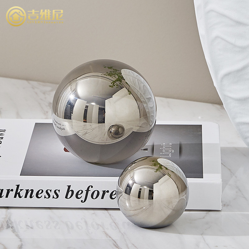 Modern Simple Silver Crystal Ball Style Room Desktop Creative Geometrics Decorate Light Luxury Home Accessories