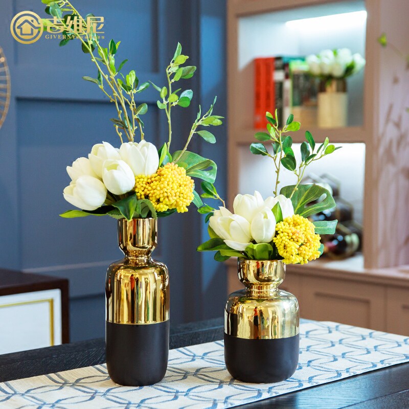 Giverny living room TV cabinet Coffee table Ceramic vase flower arrangement decoration Simple modern European handicraft decoration