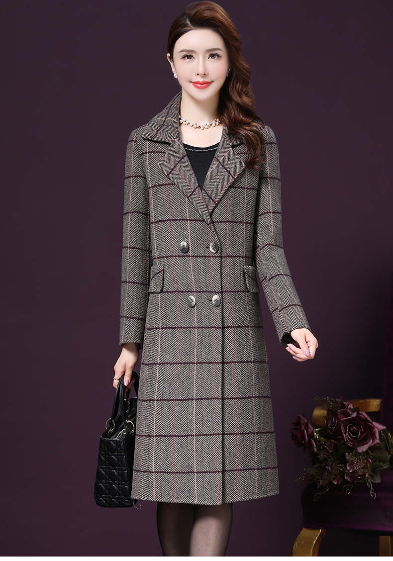 Wang Xiaoya 2018 mùa thu và mùa đông áo len cashmere hai mặt nữ dài phần lỏng lẻo áo len mẹ trung niên áo phao nữ dáng ngắn hàn quốc