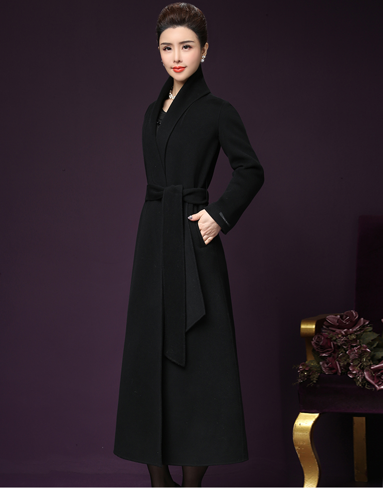 Wang Xiaoya 2018 Mùa đông Mới Đơn giản Tính khí Kích thước lớn Thắt lưng nữ Áo len Áo khoác thủy triều vest dạ nữ ngắn