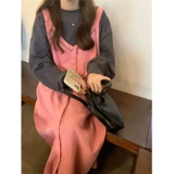 Дизайнерские розовые модные подтяжки, платье, тренд сезона, А-силуэт