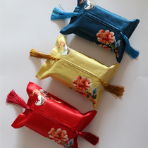 High-quality simple luxury Chinese satin embroidery tissue cover imitation hand embroidered butterfly custom gift fabric living room home car