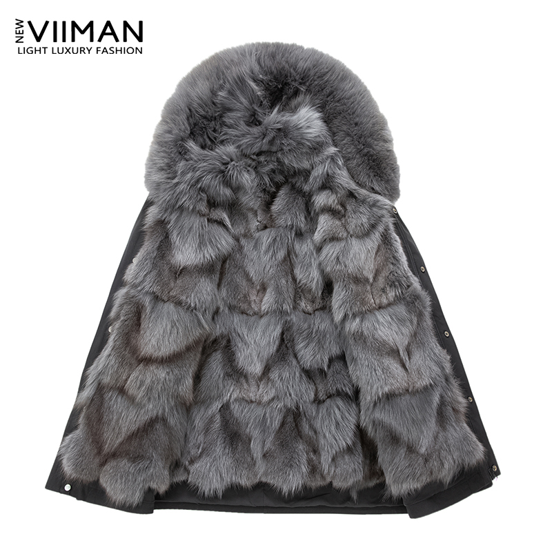 Haining Fox Fur Lining Parka for Men and Women, Winter Fur Integrated Leather Coat, Mid-Length, Large Size, Detachable Haining Fox Fur Lining Parka for Men and Women, Winter Fur Integrated Leather Coat, Mid-Length, Large Size, Detachable