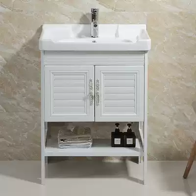 Floor-to-ceiling washbasin Small apartment space aluminum cabinet combination balcony Ceramic integrated washbasin Powder room washbasin