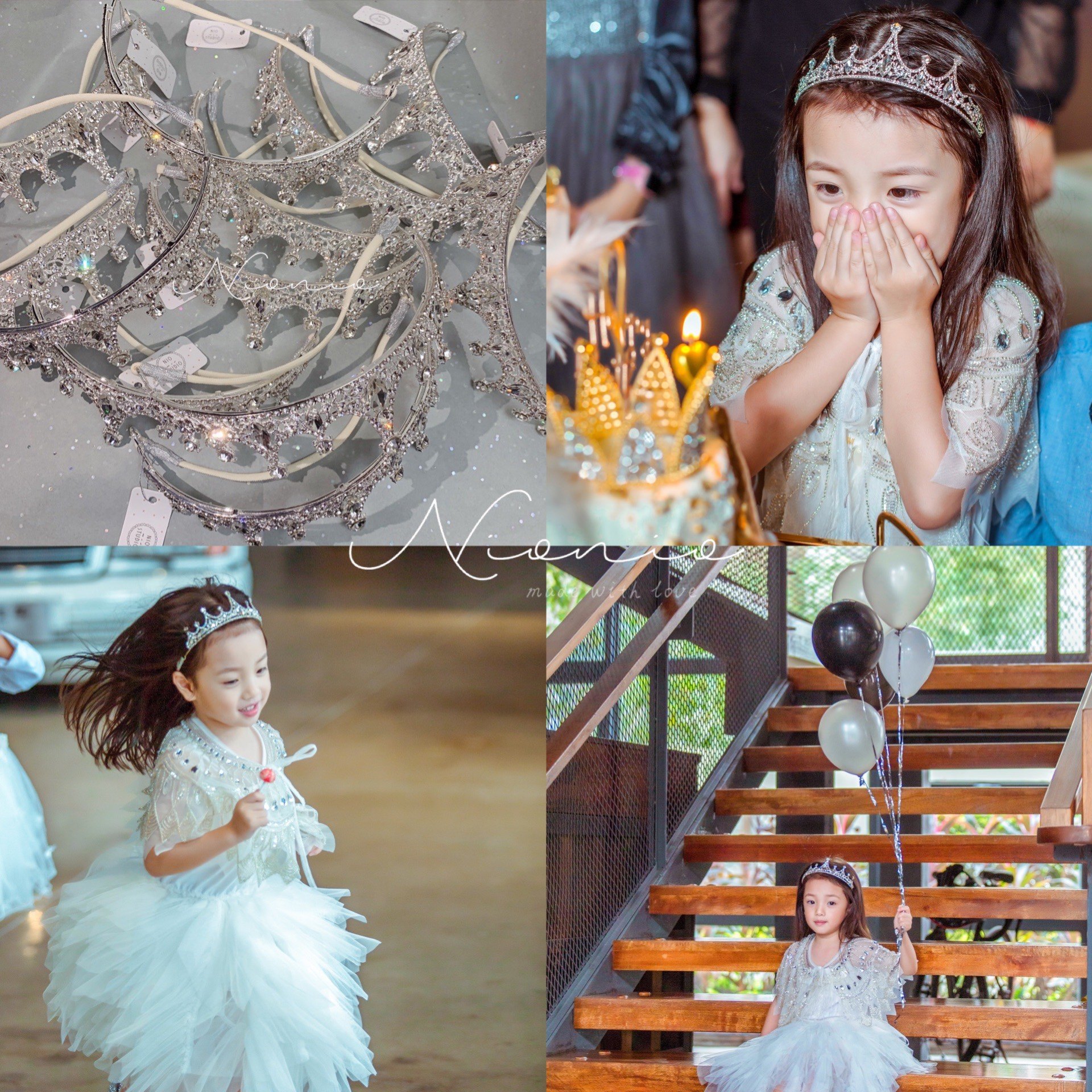 mymininionio handmade custom baby birthday crown hair with transparent gift box ai esha princess haircut walking show