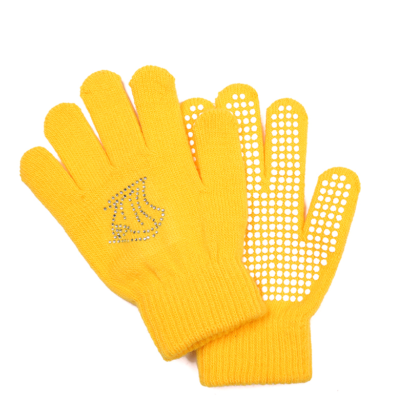 Ice skating anti-slip gloves bronzed drills for children male and female adults thickened figure skating waterproof thickened knitted ice-knife shoes used