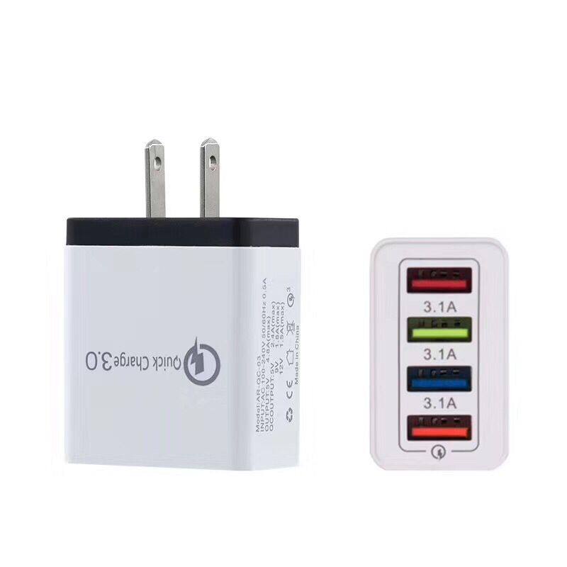 Port Edition 4-mouth 3 1A Dokou wise mobile phone Yinggui charger triangle 4USB US gauge European gauge charging head universal