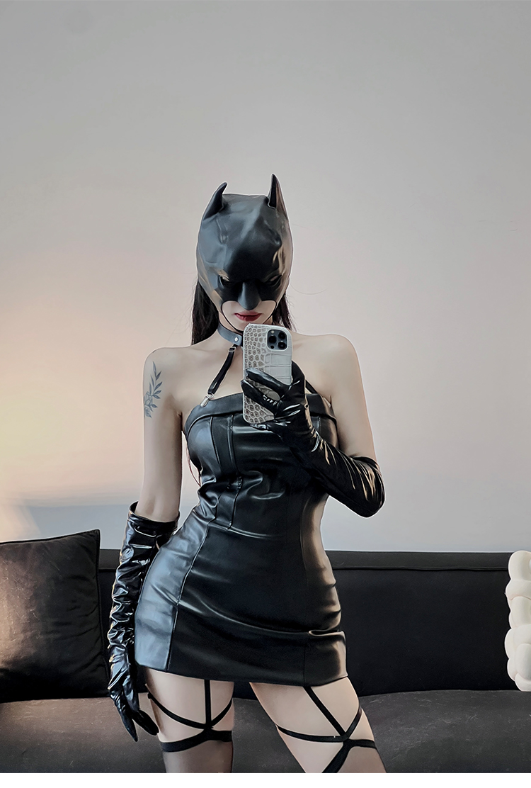 Costum de cosplay, uniformă de soră imperială, fustă din piele PU, pisică sălbatică sexy, fată iepure, set regină demonică_voghion.com