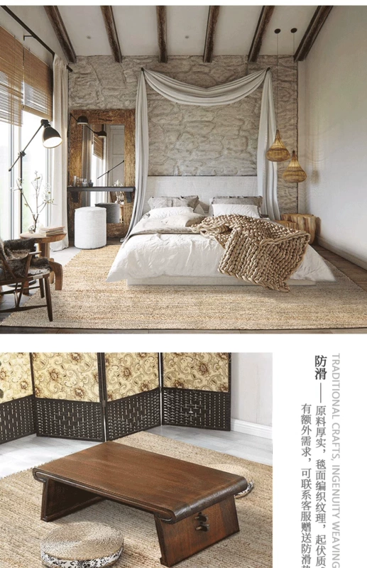 thảm trải giường Vòng Nhật Bản Phong Cách Phòng Khách Phòng Ngủ Sofa Handmade Nước Cỏ Dệt Thảm Ins Phong Cách Bắc Âu Đơn Giản Thảm Chụp Ảnh Gia Đình thảm sàn nhà