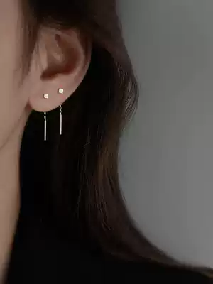 Miss Z raised ears ear hole refining short ear refining female sterling silver earrings female summer simple earrings 2021 New Tide