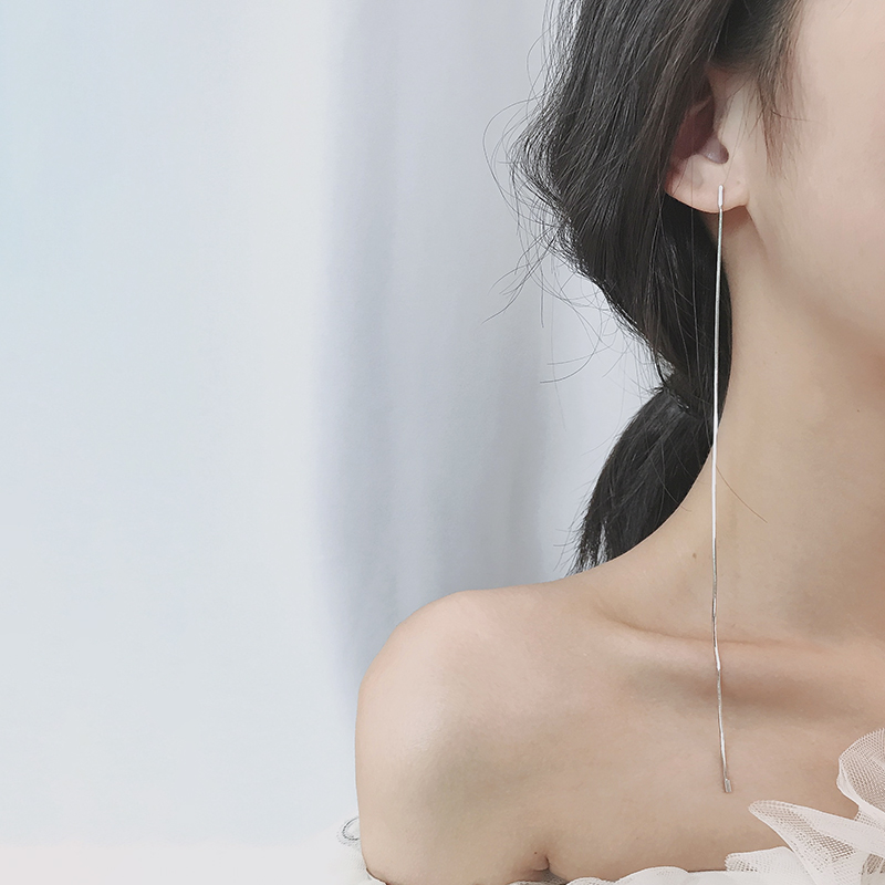 Miss Z Ultra - long ear wire female pure silver ear line 2022 new tide long earrings for niche design high ear