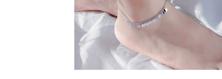 S925 sterling bạc tua rua nhỏ thông minh vòng chân lá Hàn Quốc sinh viên Sen cá tính đơn giản chân nhẫn bạn gái lắc chân vàng 18k