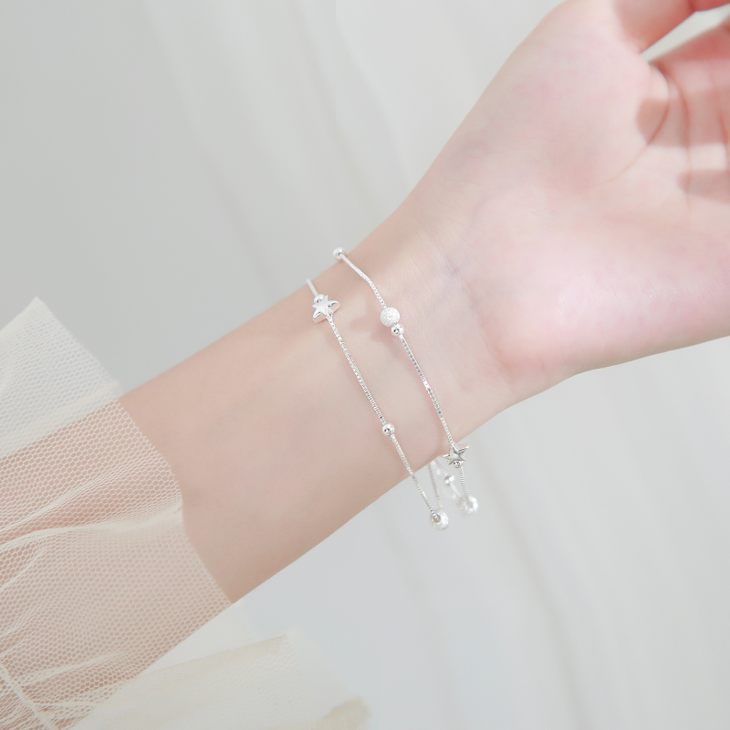 Miss Z Double Star Handmade Woman Summer Pure Silver Handmade Girl handmade 2022 The new women's Ins small crowddesign