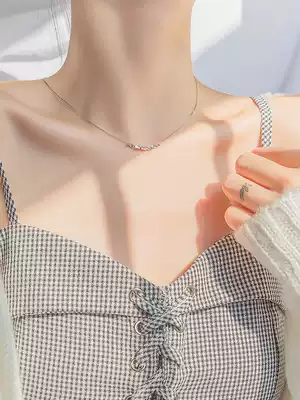 Female Doudou necklace Female sterling silver necklace Female clavicle chain Female simple temperament clavicle necklace female niche design sense