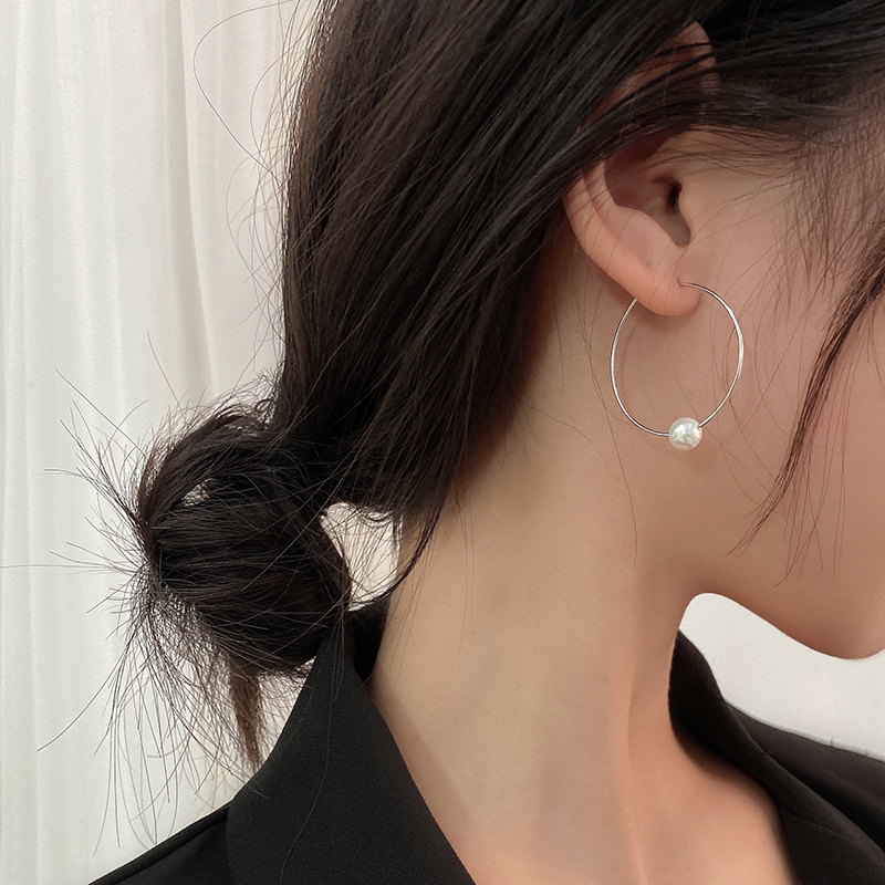 Miss Z Miss Pearl Circle Earrings Female Summer Earrings 2022 New Tide Earrings Small Crowddesign High Earrings