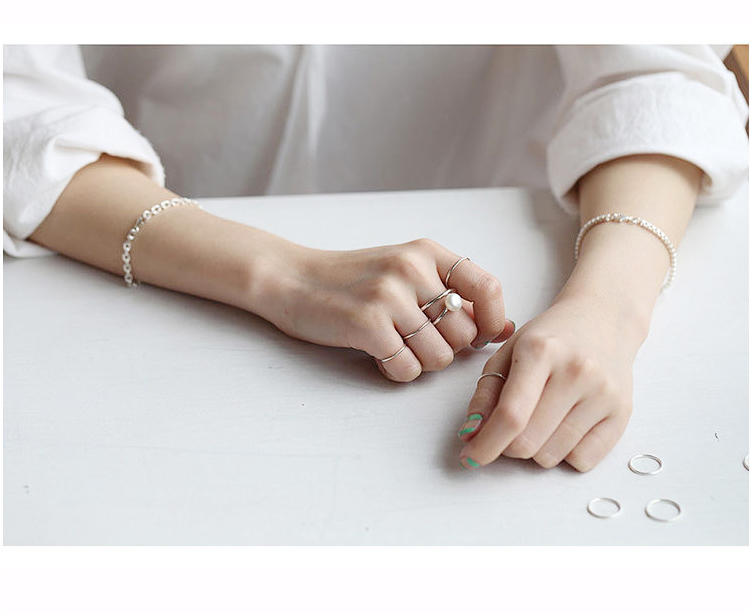 S925 sterling bạc trơn nhẫn nhẫn ngón tay nhỏ đuôi cho nam và nữ ngón trỏ nhẫn phiên bản Hàn Quốc của đồ trang sức cá tính học sinh đơn giản nhẫn kim cương nam